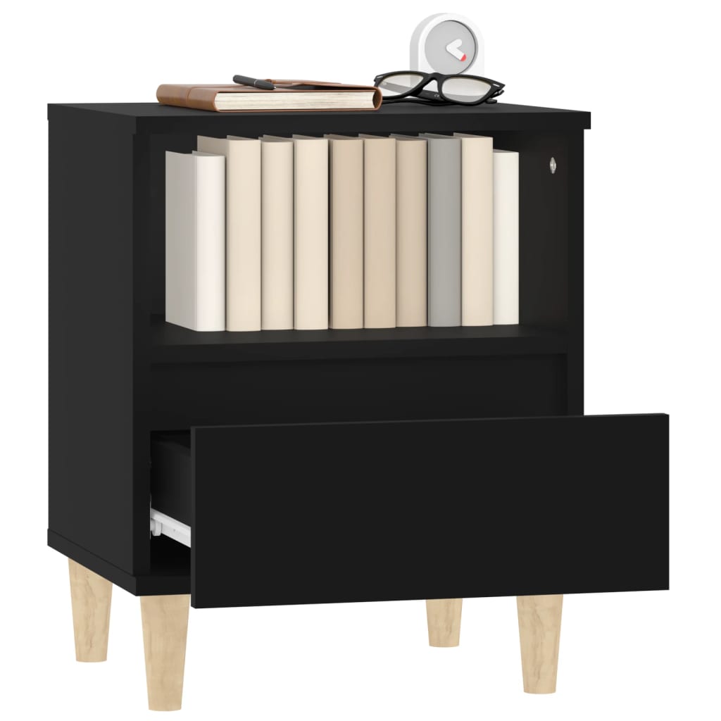 Bedside Table Black 40x35x50 cm