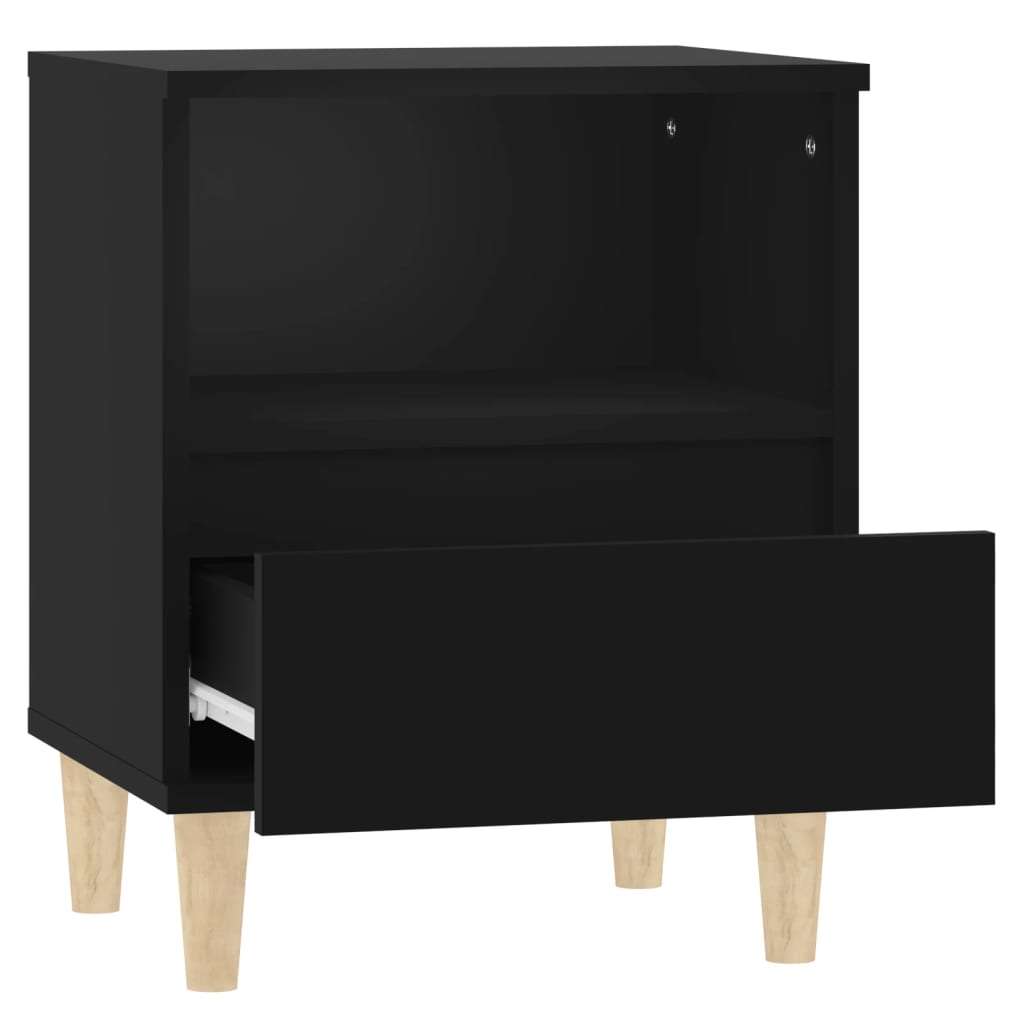 Bedside Table Black 40x35x50 cm