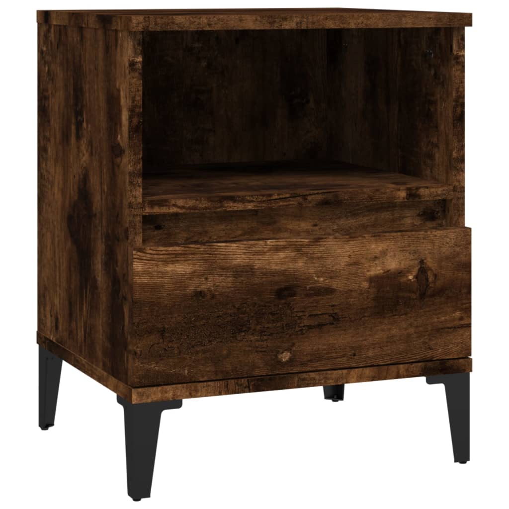 Tables de chevet 2 pcs. chêne fumé 40x35x50 cm