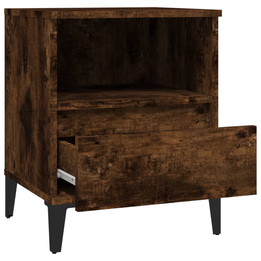 Tables de chevet 2 pcs. chêne fumé 40x35x50 cm