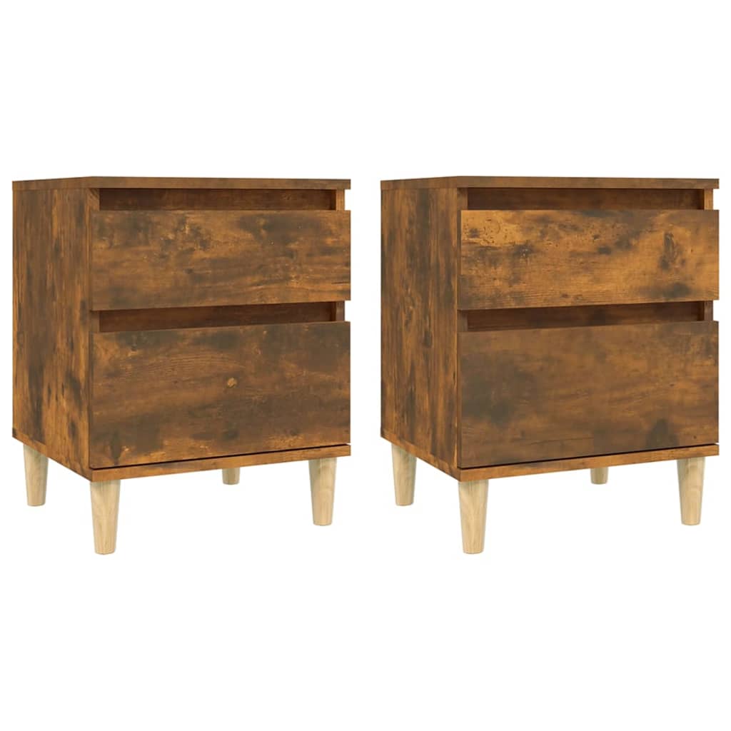 Tables de chevet 2 pcs. chêne fumé 40x35x50 cm