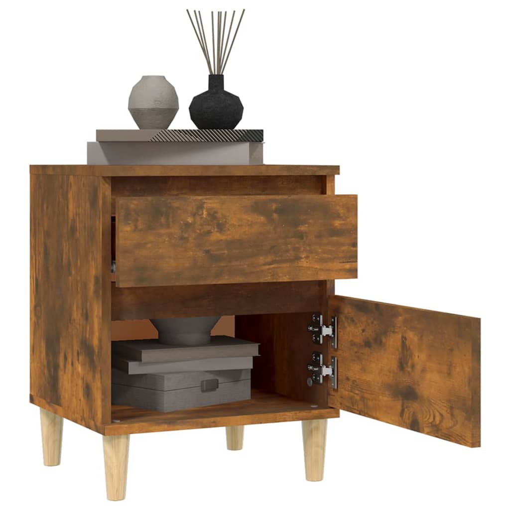 Tables de chevet 2 pcs. chêne fumé 40x35x50 cm