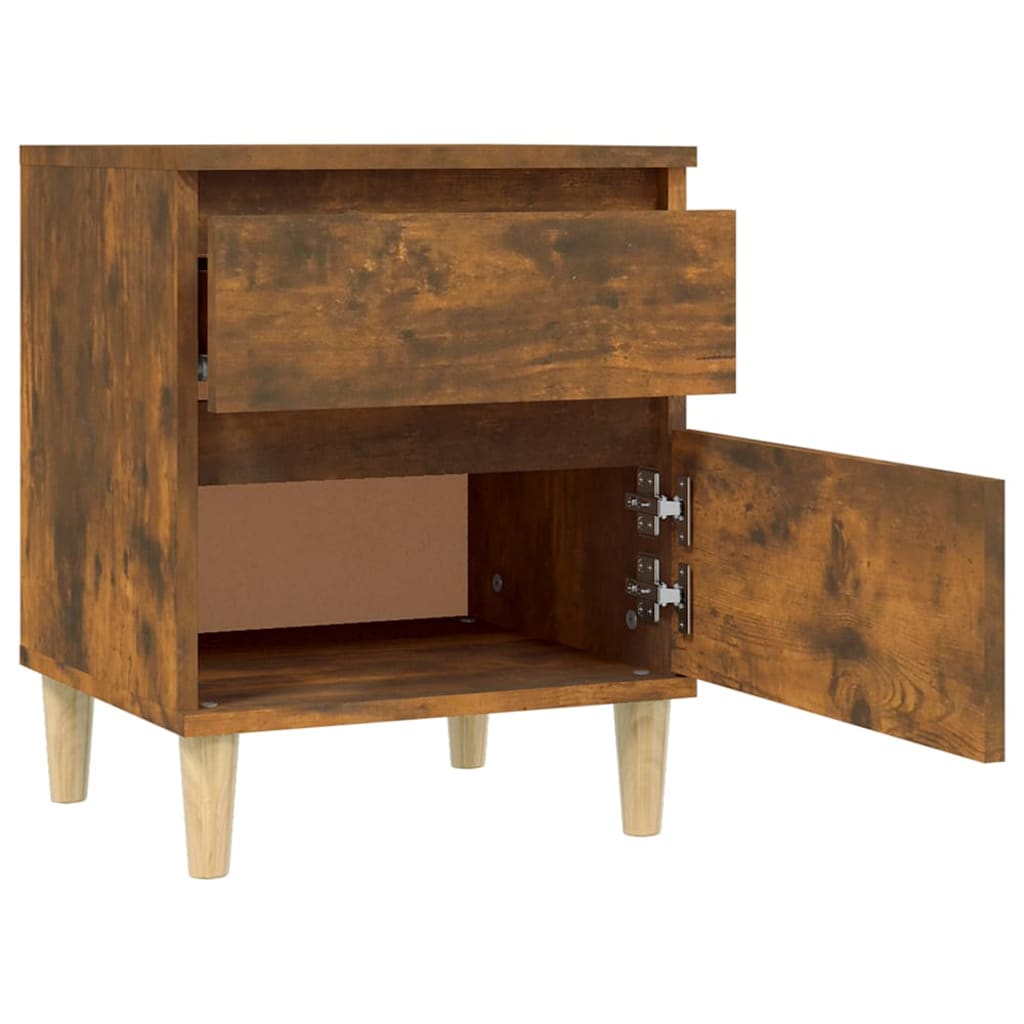 Tables de chevet 2 pcs. chêne fumé 40x35x50 cm