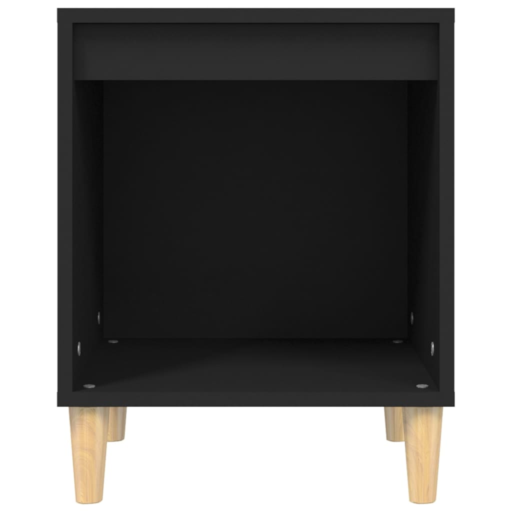 Bedside Table Black 40x35x50 cm Wood Material