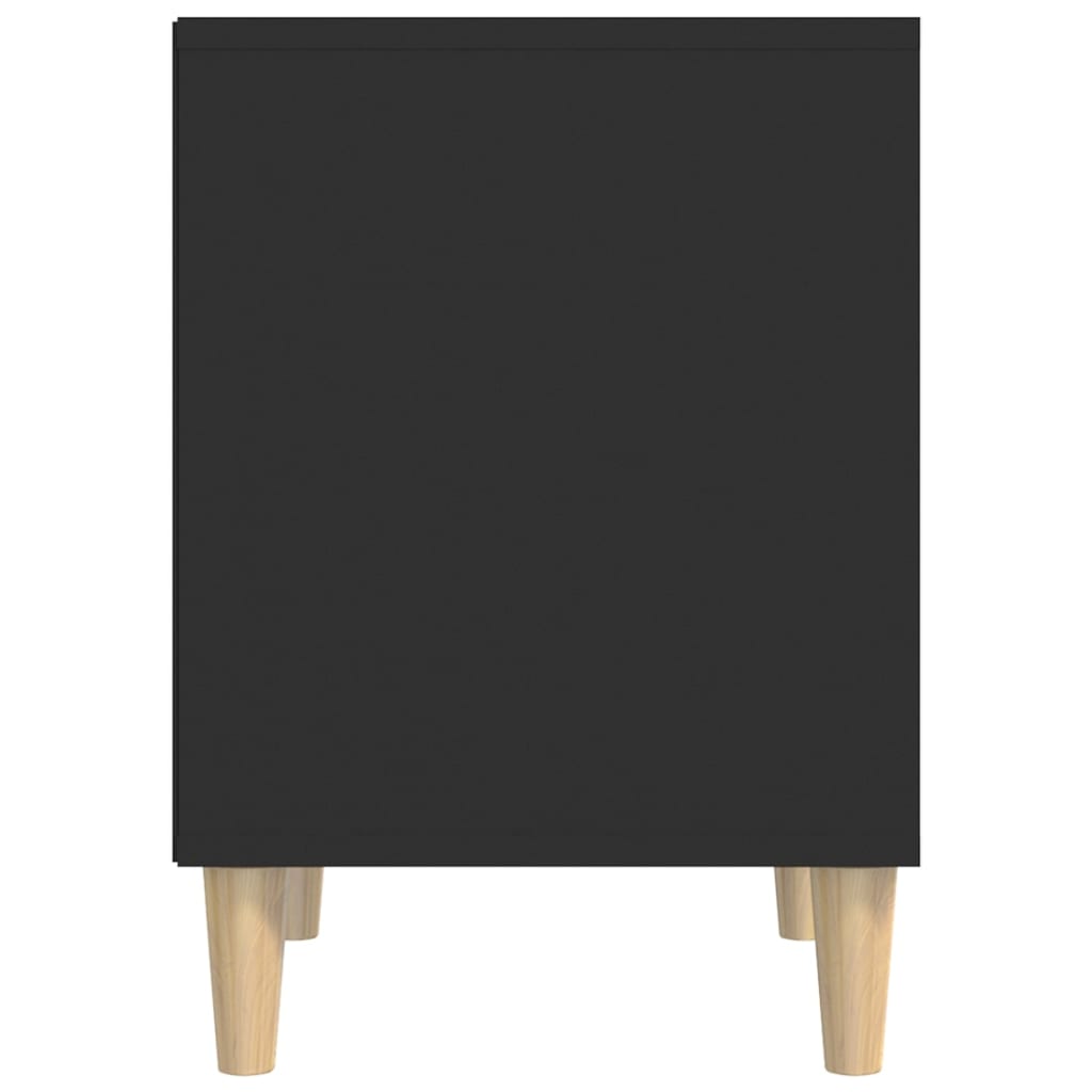 Bedside Table Black 40x35x50 cm Wood Material