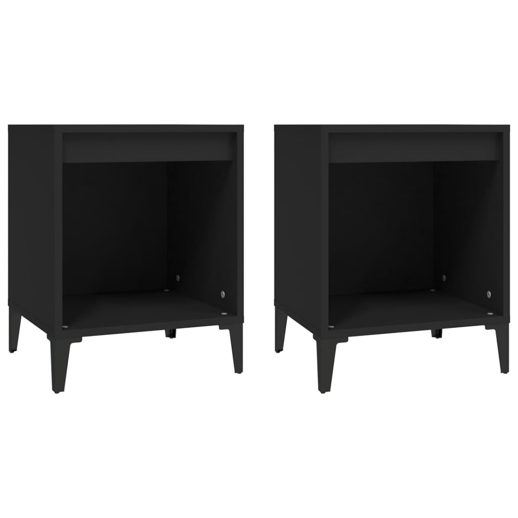Tables de chevet 2 pièces Noir 40x35x50 cm