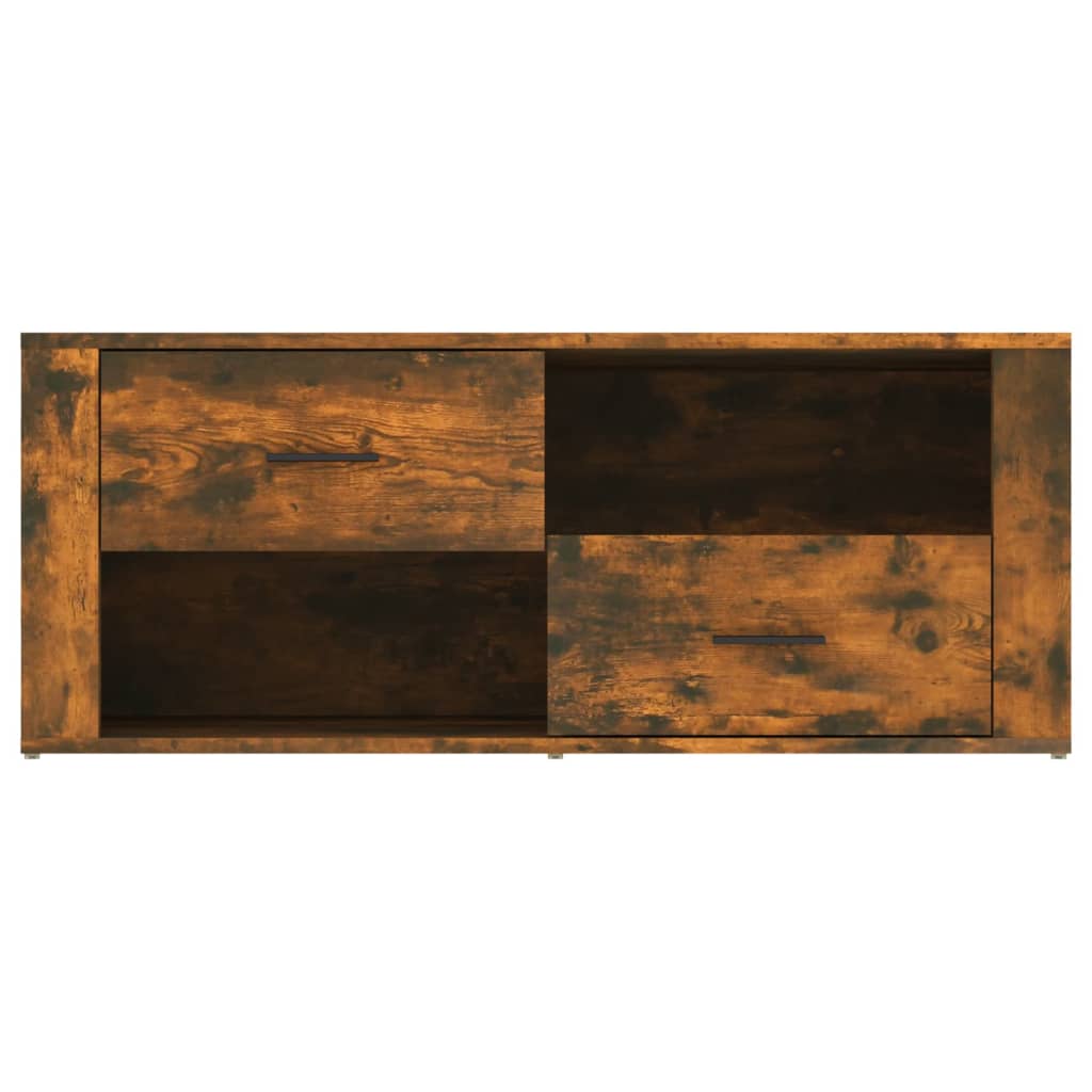 Meuble TV chêne fumé 100x35x40 cm matériau bois