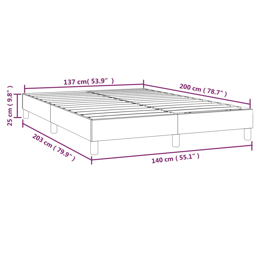 Boxspringbettgestell Blau 140x200 cm Stoff