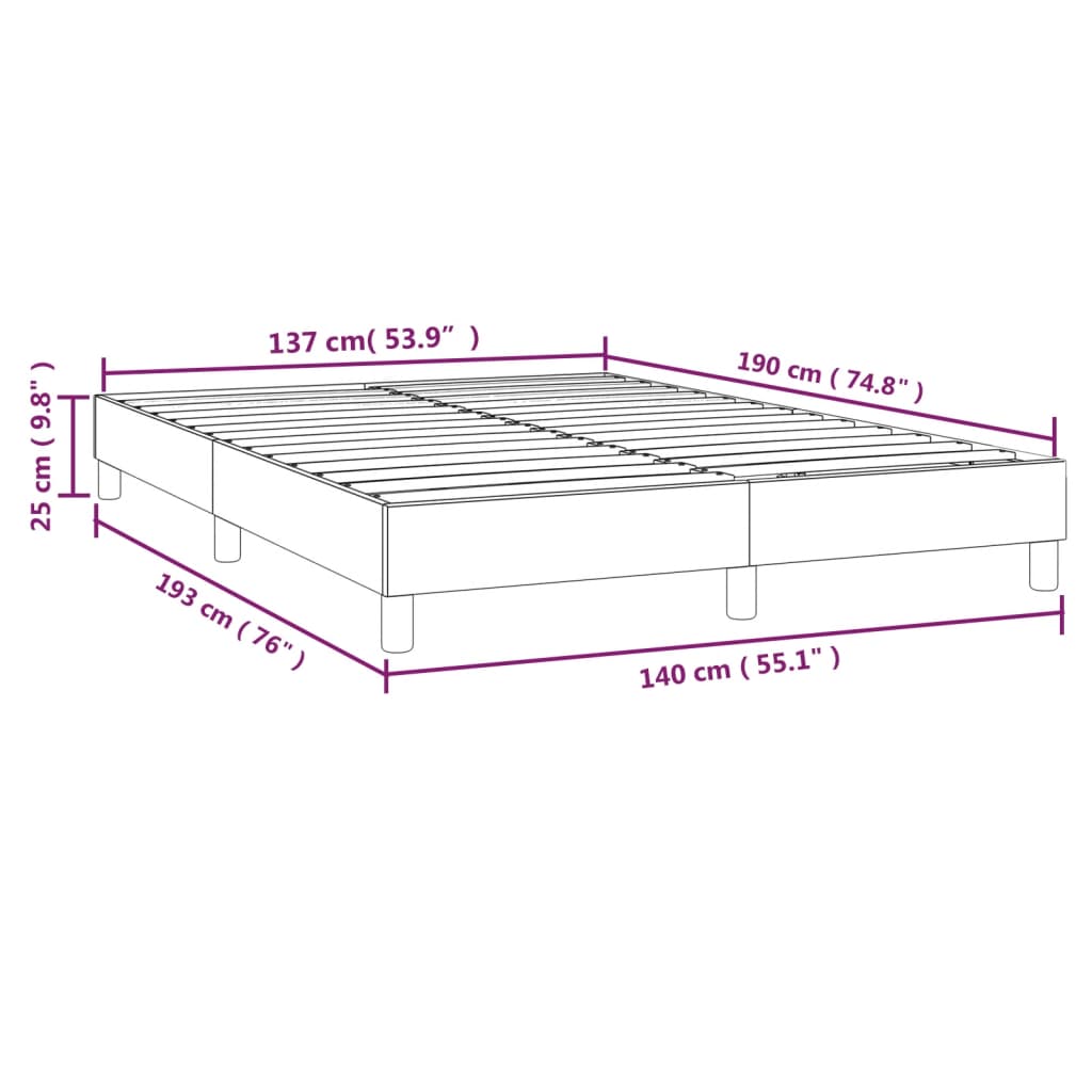 Boxspringbettgestell Grau 140x190 cm Kunstleder