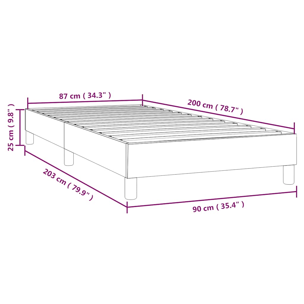 Boxspringbettgestell Hellgrau 90x200 cm Samt
