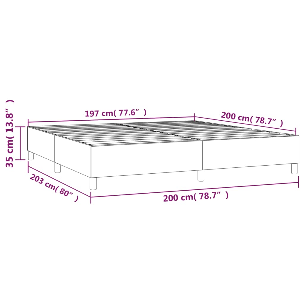 Boxspringbettgestell Creme 200x200 cm Kunstleder