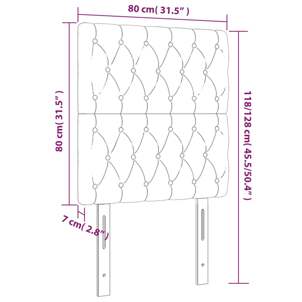 Kopfteil Hellgrau 80x7x118/128 cm Stoff