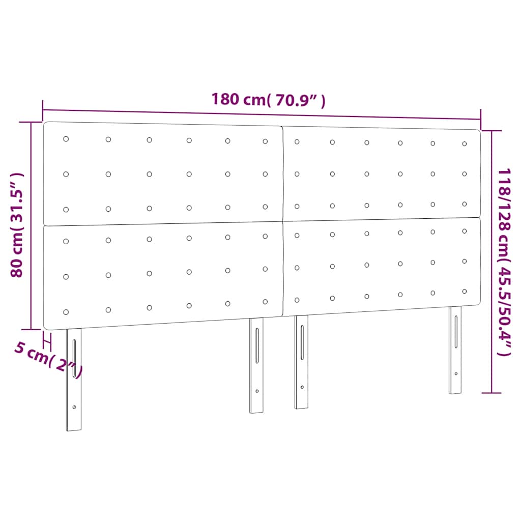 Kopfteil Dunkelgrün 180x5x118/128 cm Samt