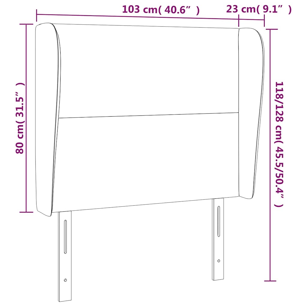 Kopfteil mit Ohren Creme 103x23x118/128 cm Kunstleder