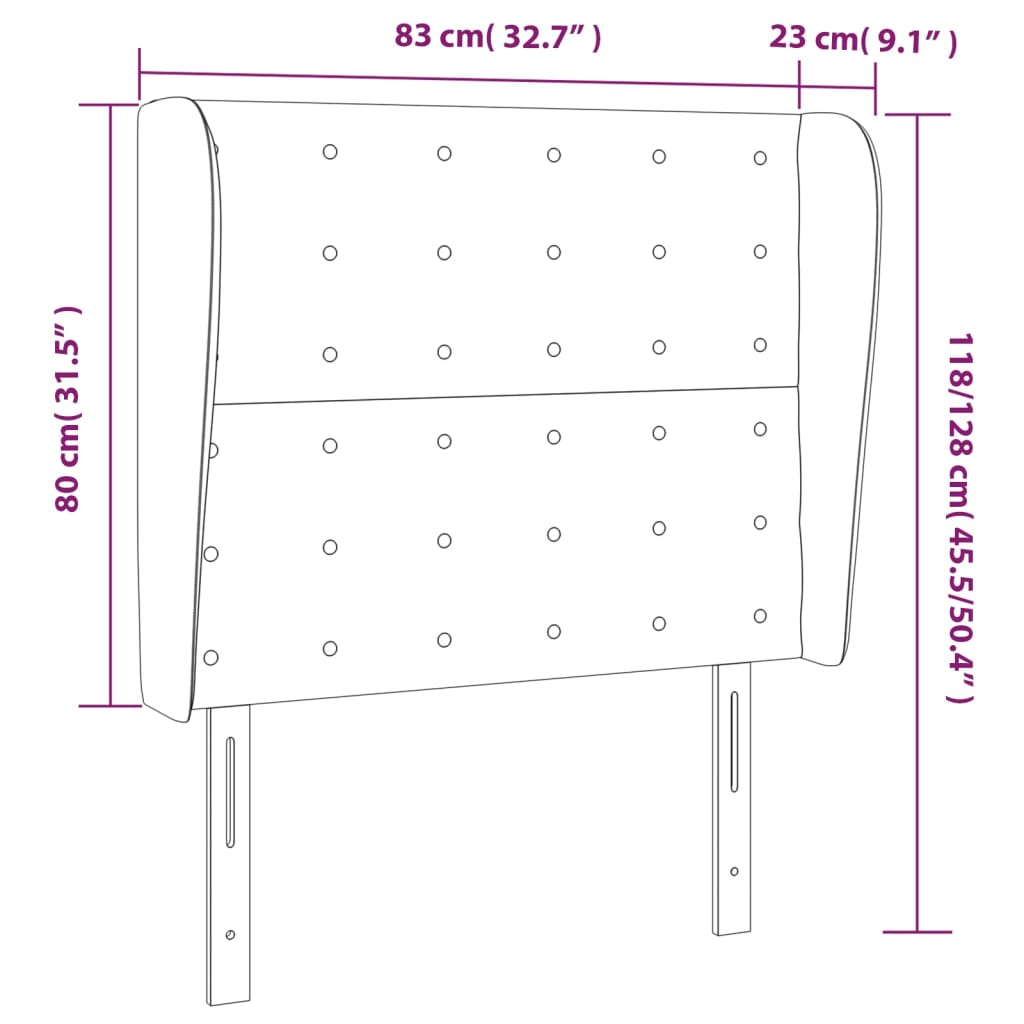 Kopfteil mit Ohren Cappuccino-Braun 83x23x118/128 cm Kunstleder