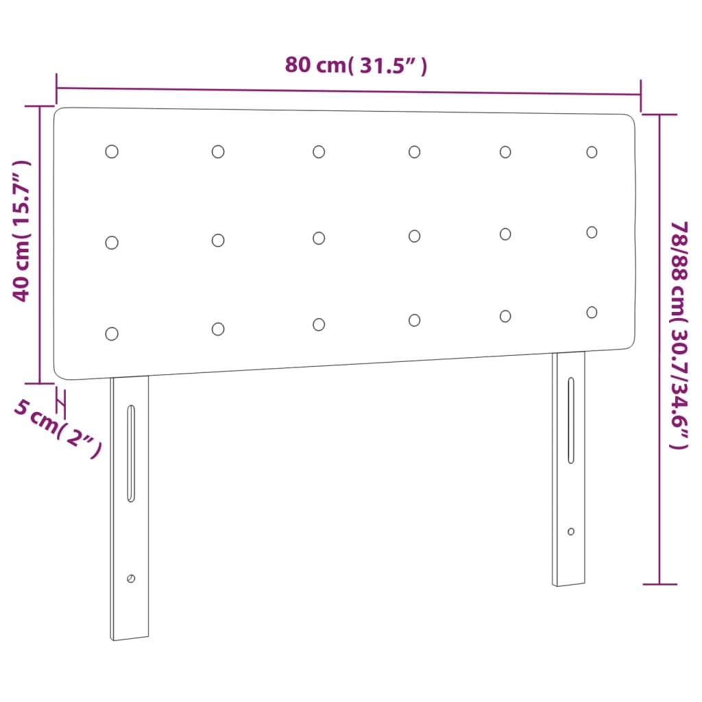 LED Kopfteil Dunkelgrau 80x5x78/88 cm Stoff