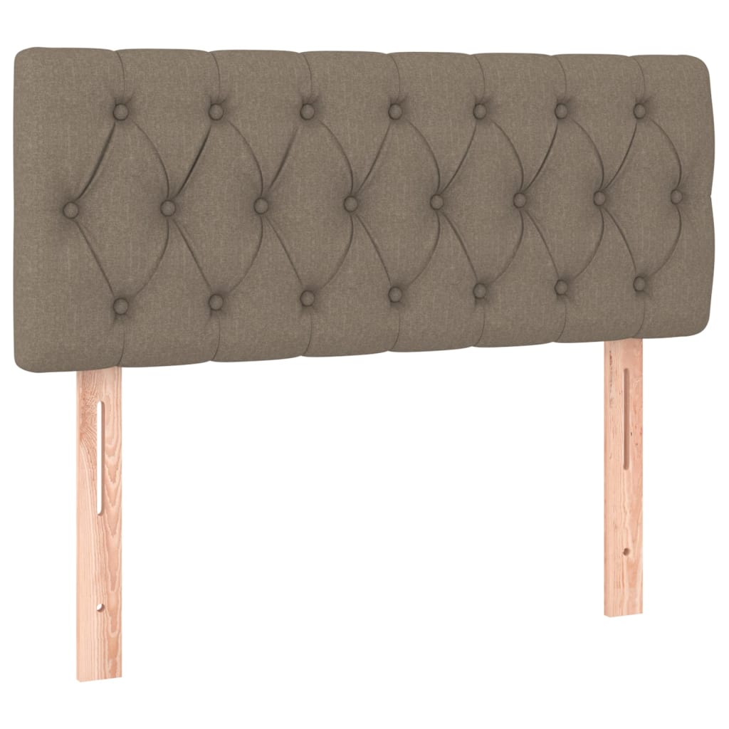 Lit sommier tapissier avec matelas tissu taupe 90x200 cm