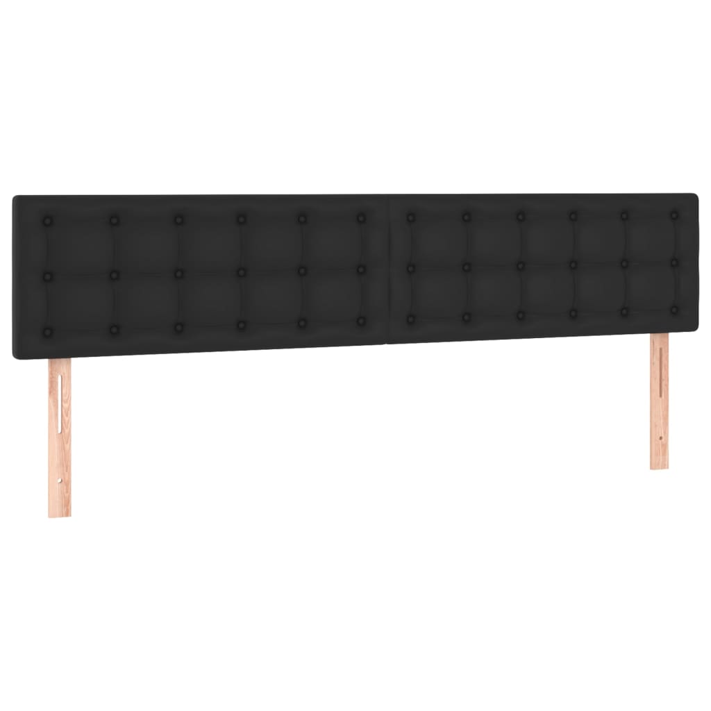 Lit à sommier tapissier avec matelas noir 200x200 cm en similicuir