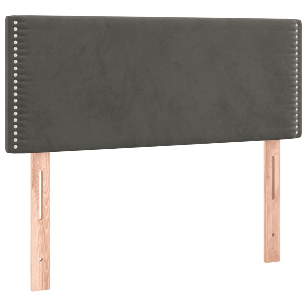 Sommier tapissier avec matelas gris foncé 100x200 cm velours