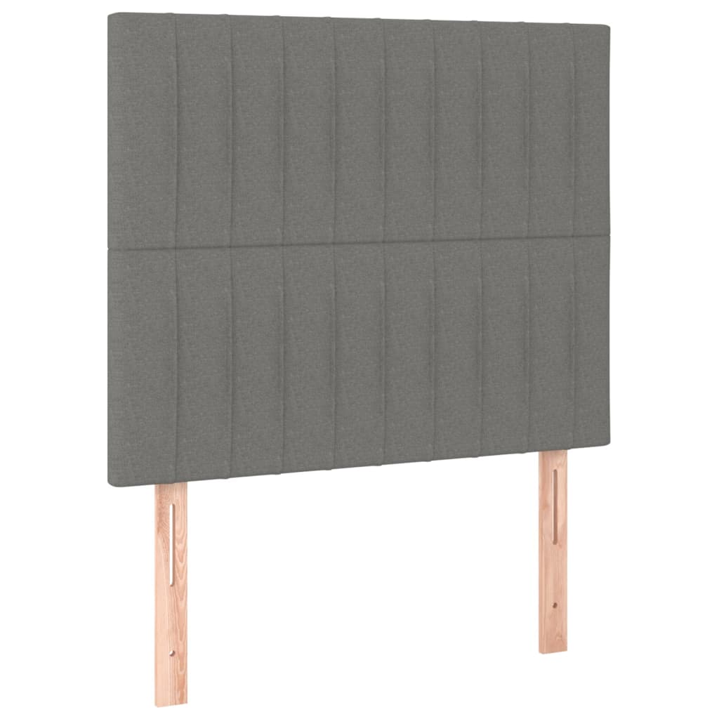 Lit sommier tapissier avec matelas tissu gris foncé 100x200 cm