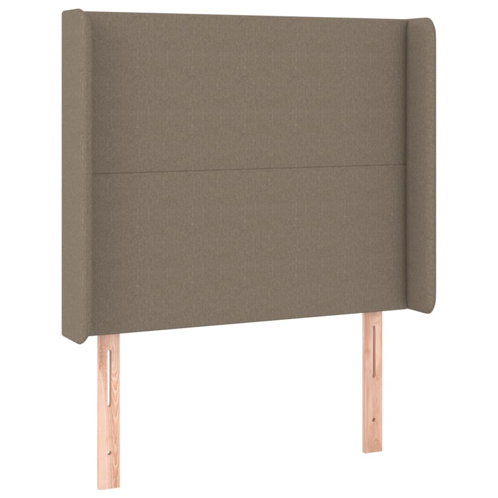 Lit sommier tapissier avec matelas tissu taupe 90x200 cm