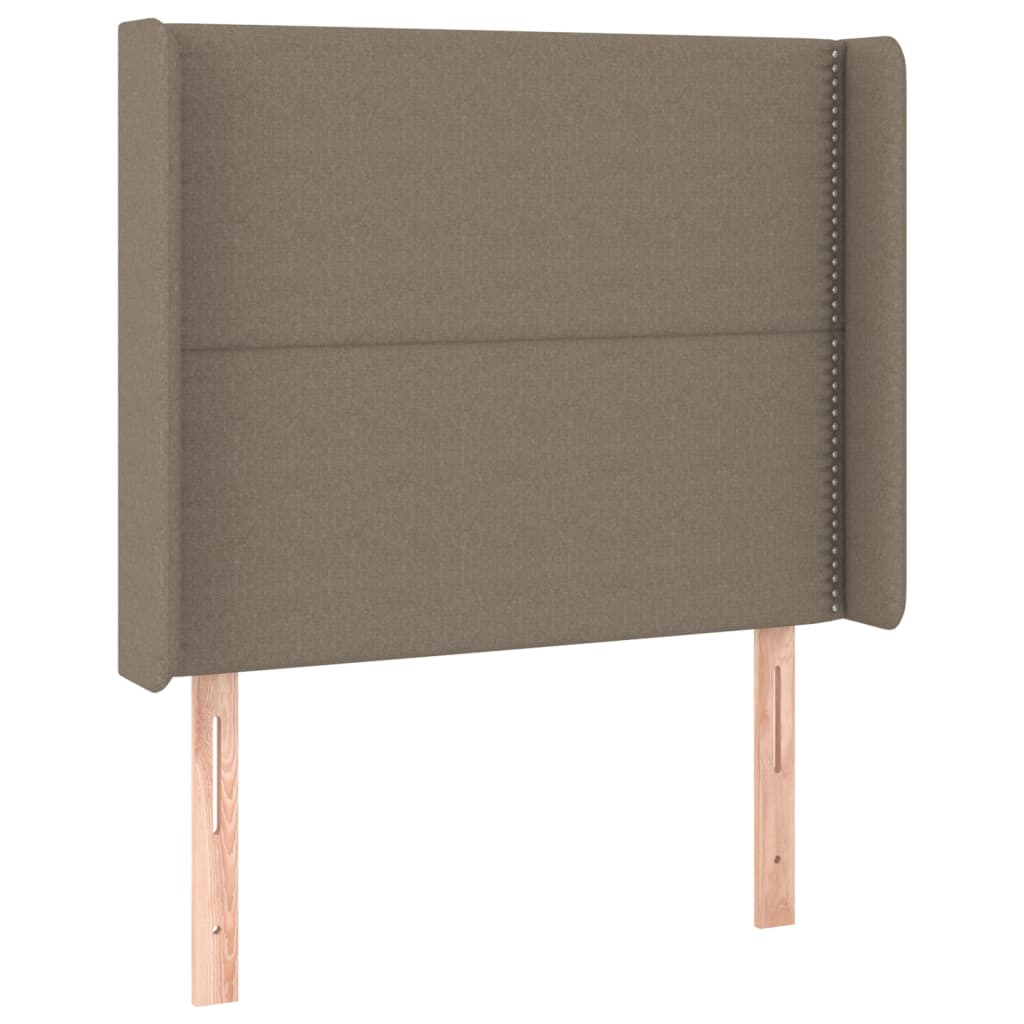 Lit sommier tapissier avec matelas tissu taupe 90x200 cm