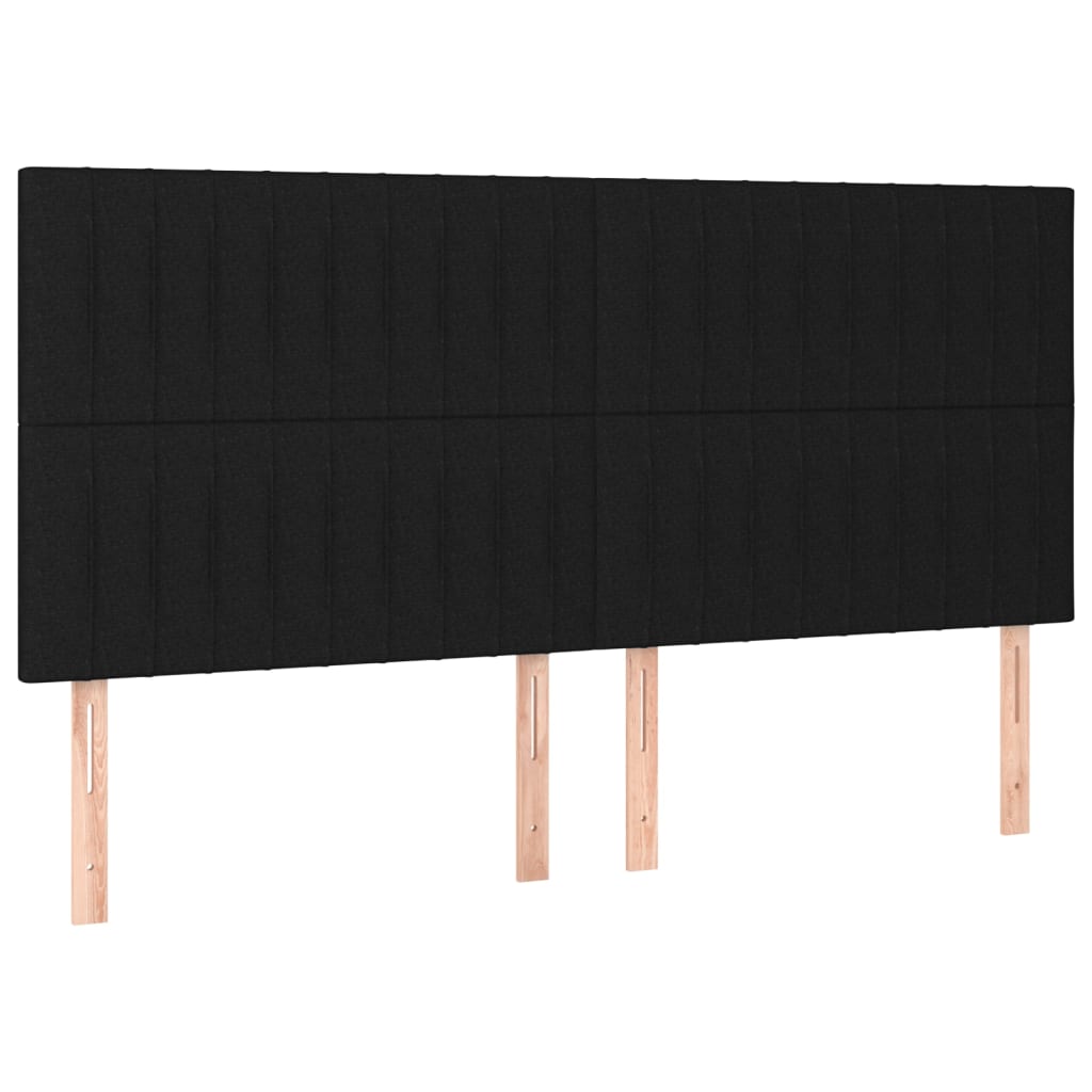 Lit à sommier tapissier avec matelas tissu noir 200x200 cm
