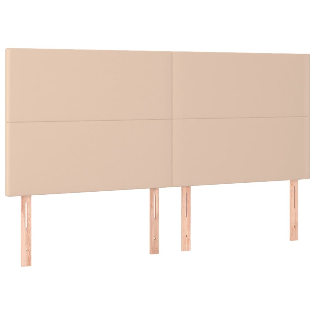 Matelas à sommier tapissier cappuccino-marron 200x200cm cuir artificiel