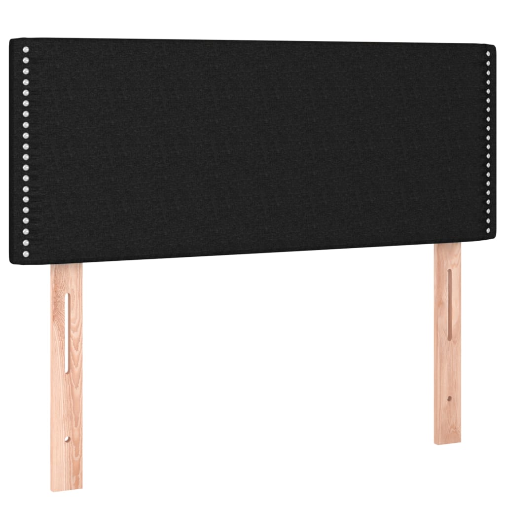 Lit à sommier tapissier avec matelas tissu noir 100x200 cm