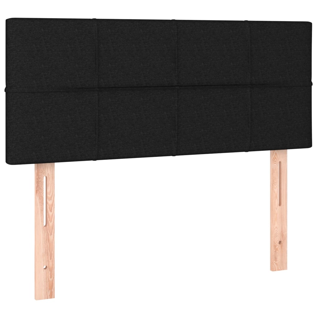Lit à sommier tapissier avec matelas tissu noir 80x200 cm