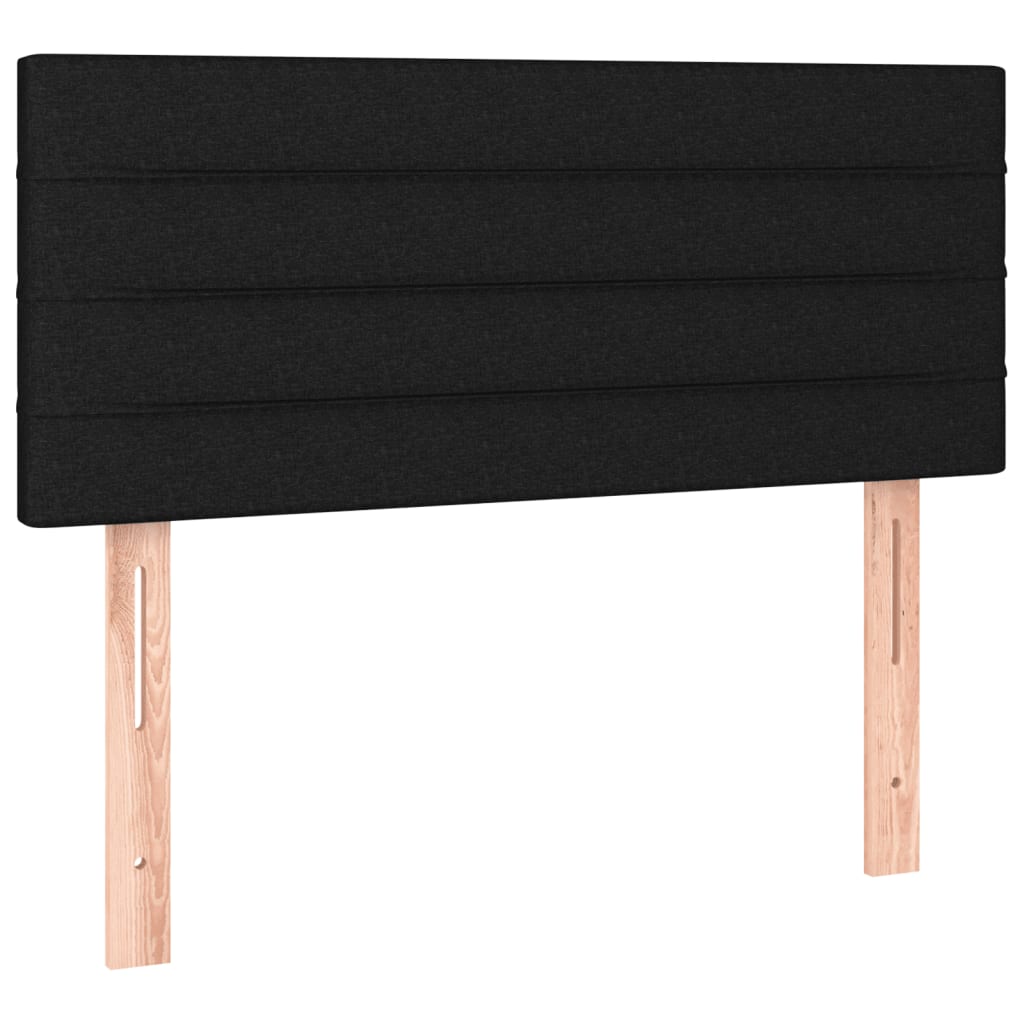 Lit à sommier tapissier avec matelas tissu noir 80x200 cm