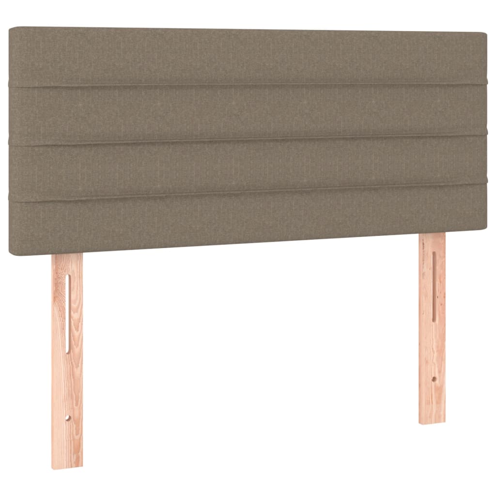 Lit sommier tapissier avec matelas tissu taupe 90x200 cm