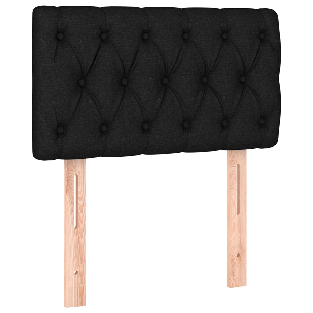 Lit à sommier tapissier avec matelas tissu noir 80x200 cm