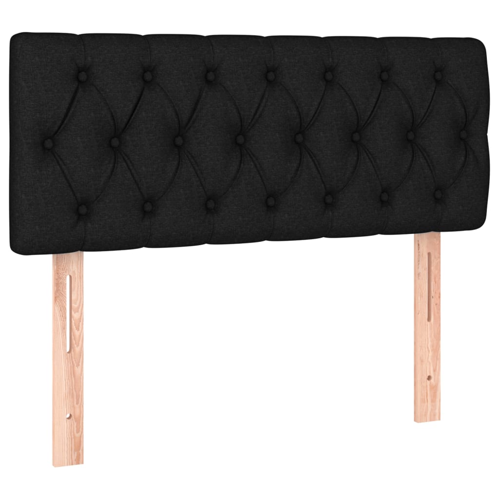 Lit à sommier tapissier avec matelas tissu noir 100x200 cm