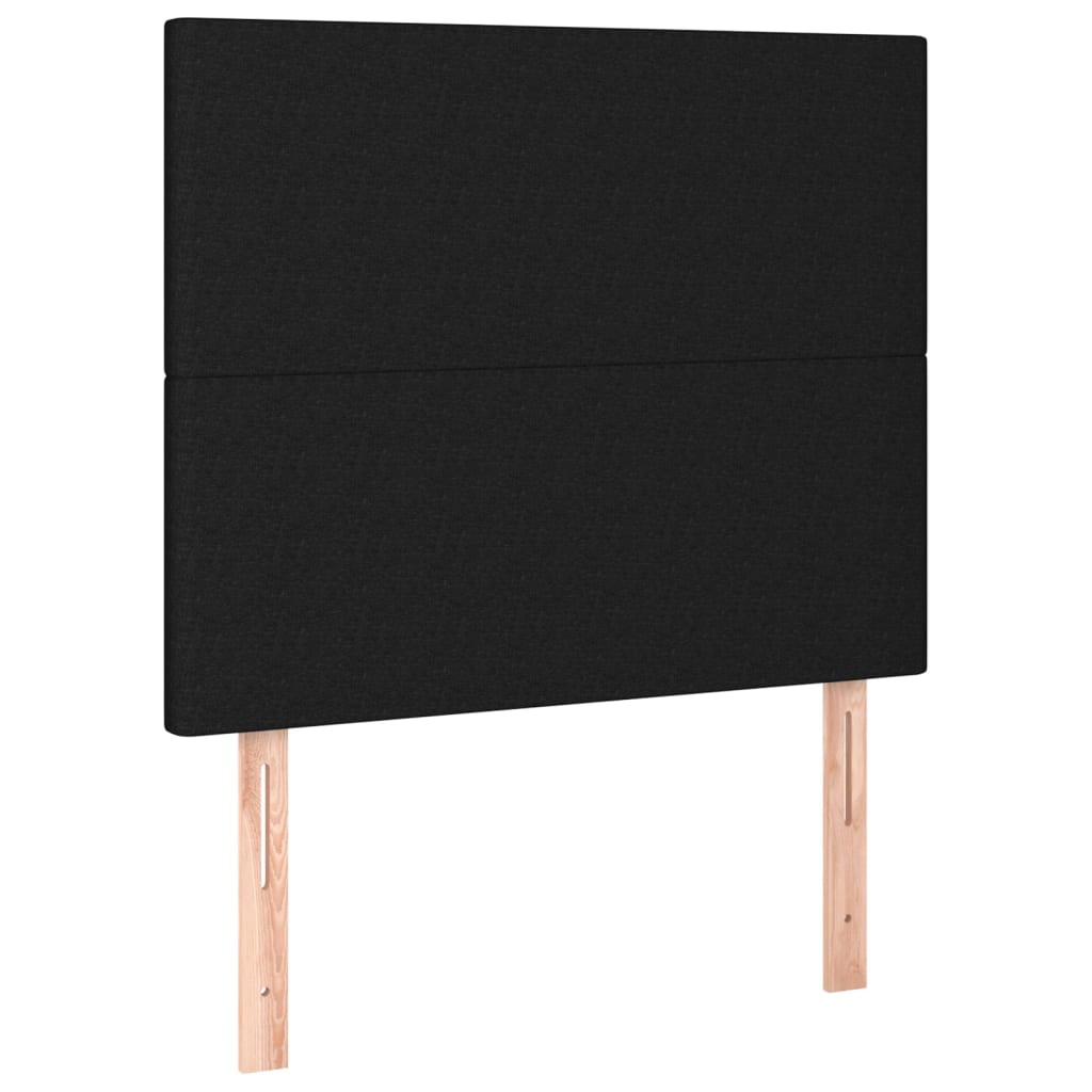 Lit à sommier tapissier avec matelas tissu noir 80x200 cm