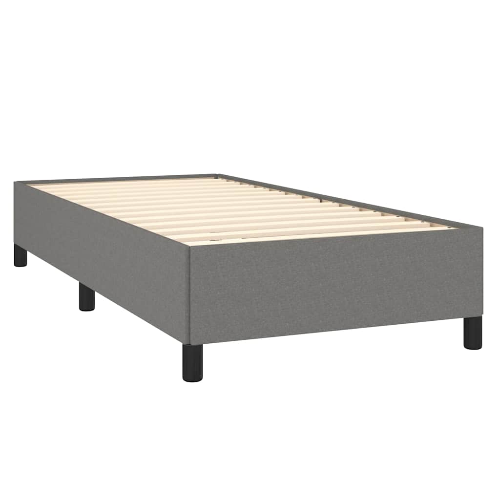 Lit sommier tapissier avec matelas tissu gris foncé 100x200 cm