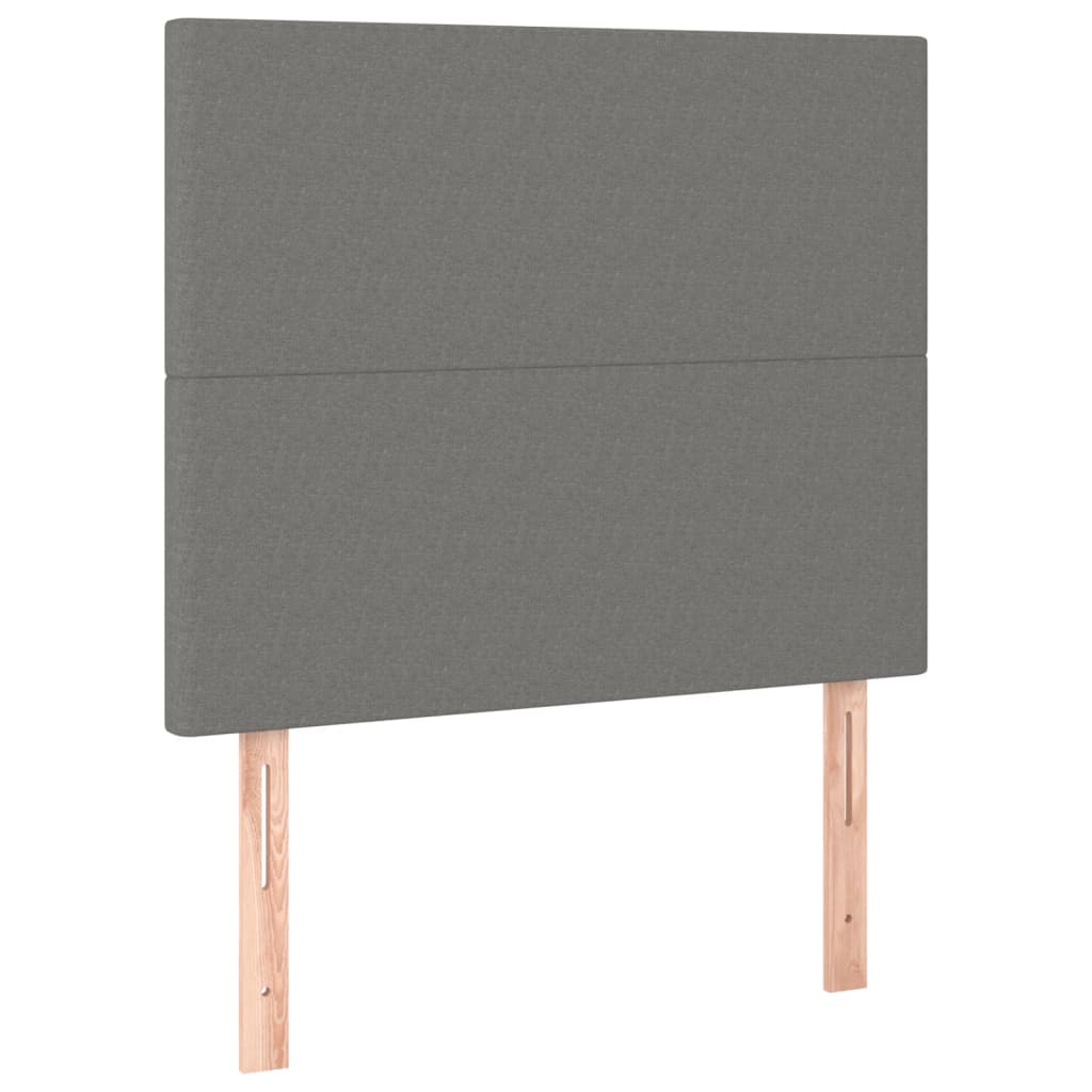 Lit sommier tapissier avec matelas tissu gris foncé 100x200 cm