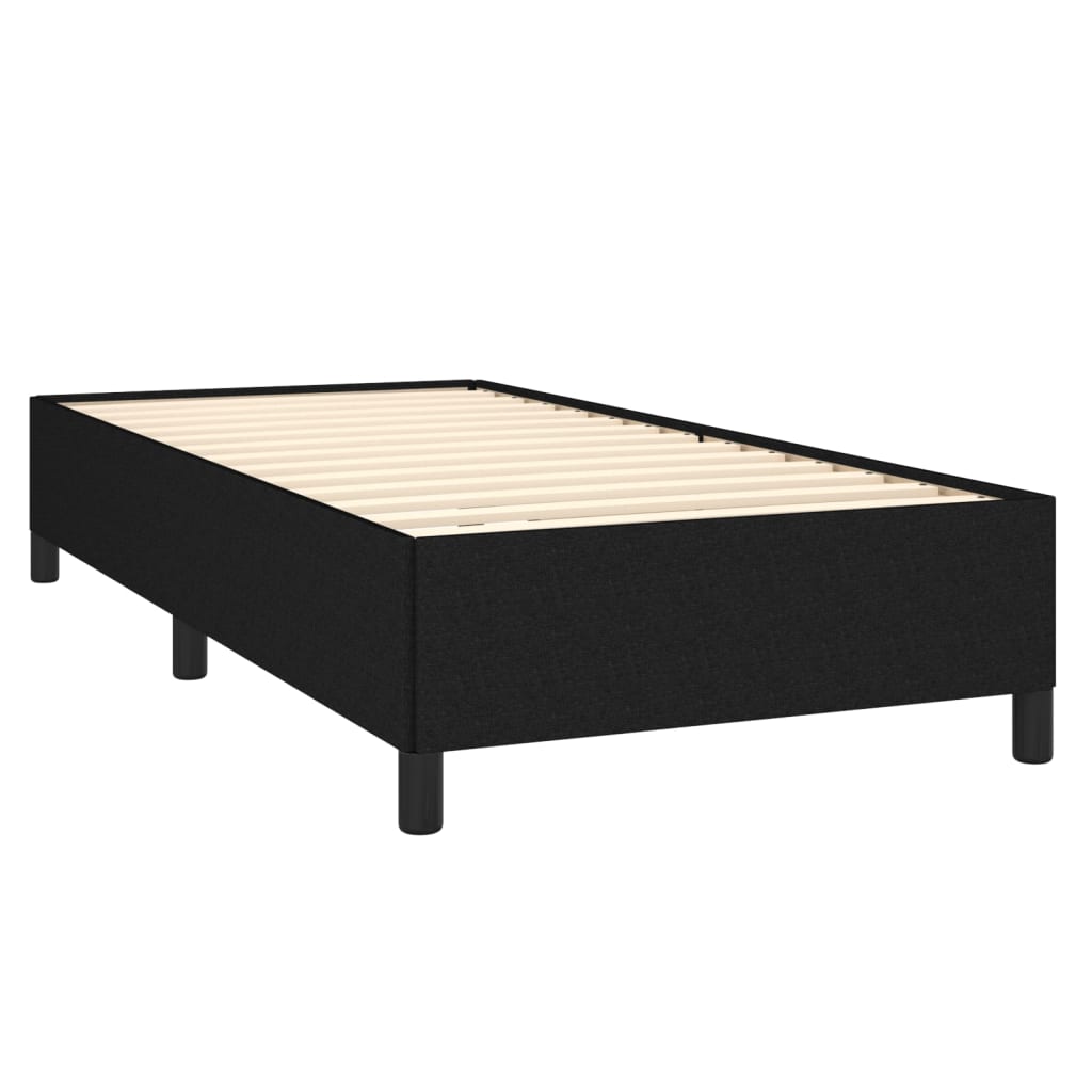 Lit à sommier tapissier avec matelas tissu noir 80x200 cm