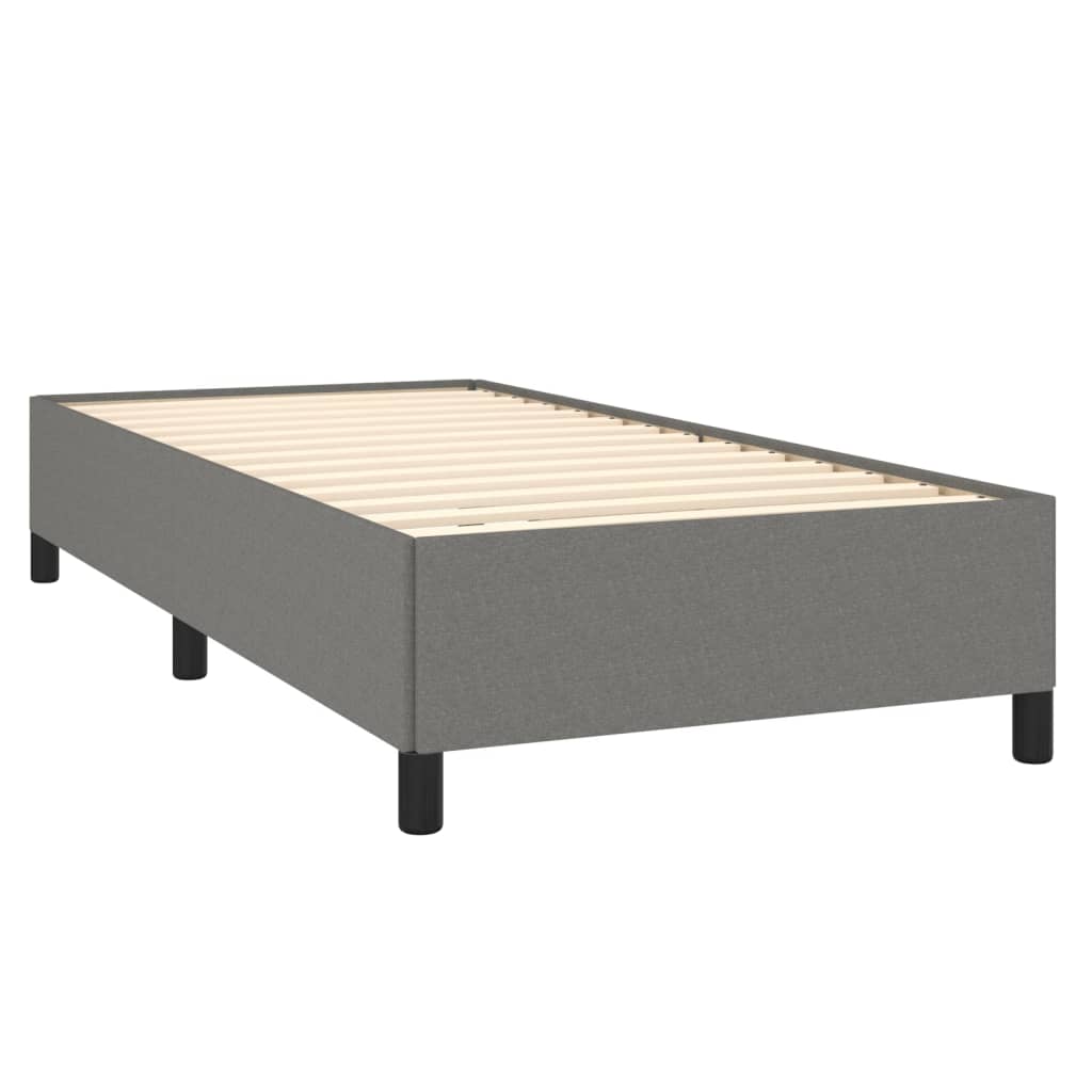 Lit sommier tapissier avec matelas tissu gris foncé 100x200 cm