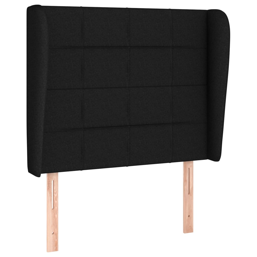 Lit à sommier tapissier avec matelas tissu noir 80x200 cm