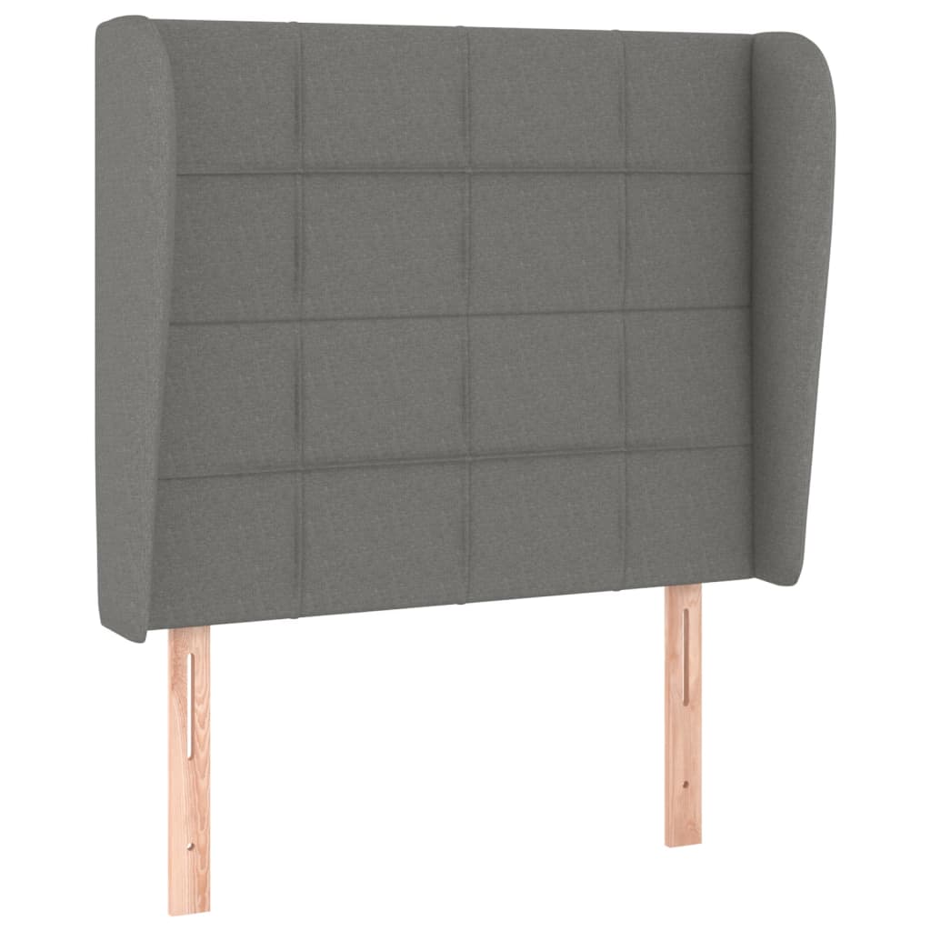 Lit sommier tapissier avec matelas tissu gris foncé 100x200 cm