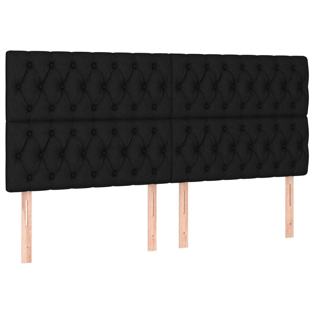 Lit à sommier tapissier avec matelas tissu noir 200x200 cm