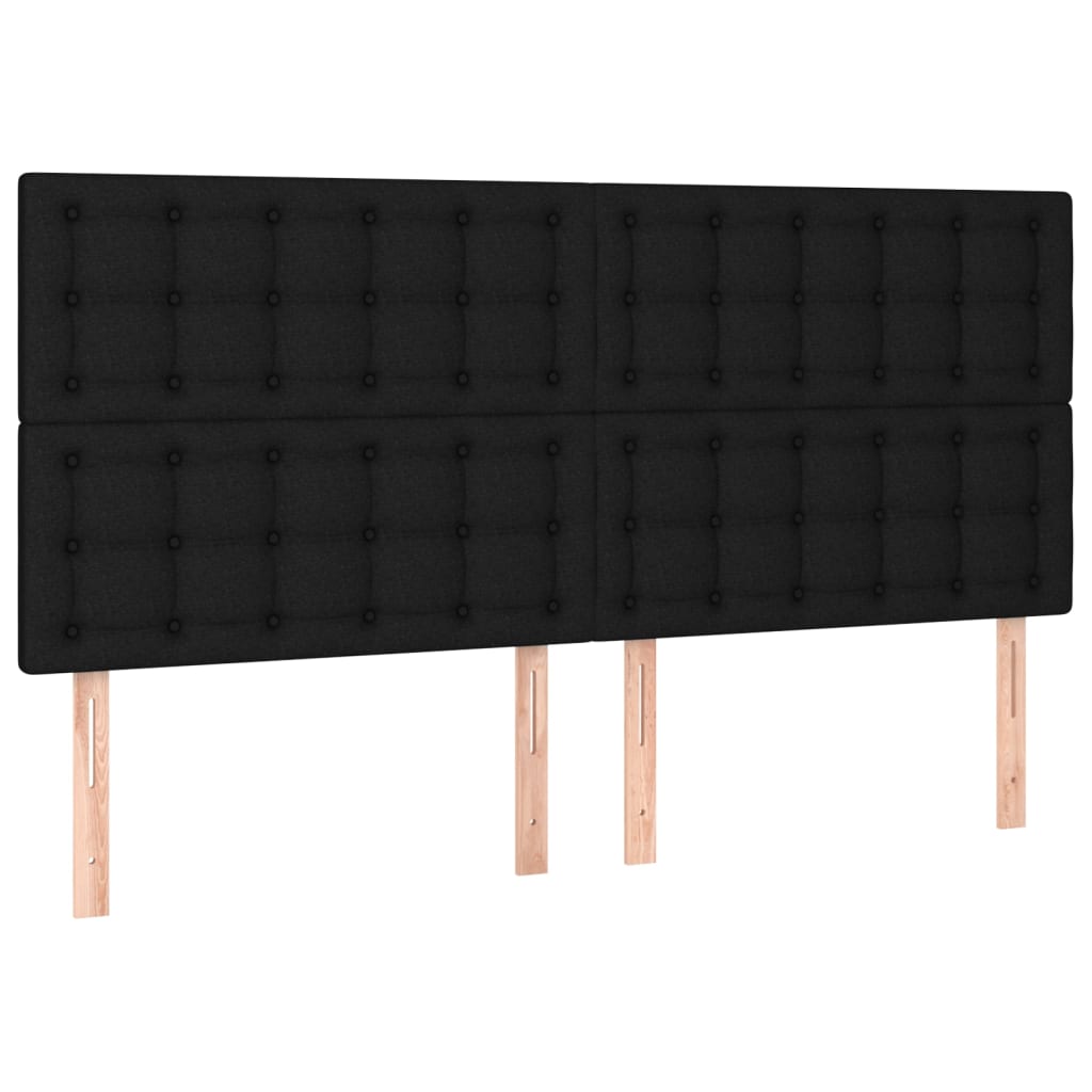 Lit à sommier tapissier avec matelas tissu noir 200x200 cm