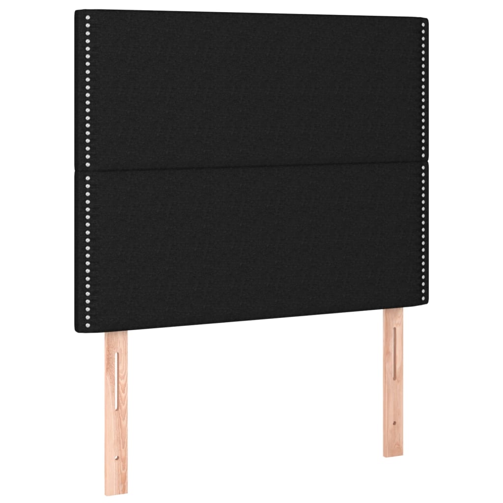 Lit à sommier tapissier avec matelas tissu noir 80x200 cm