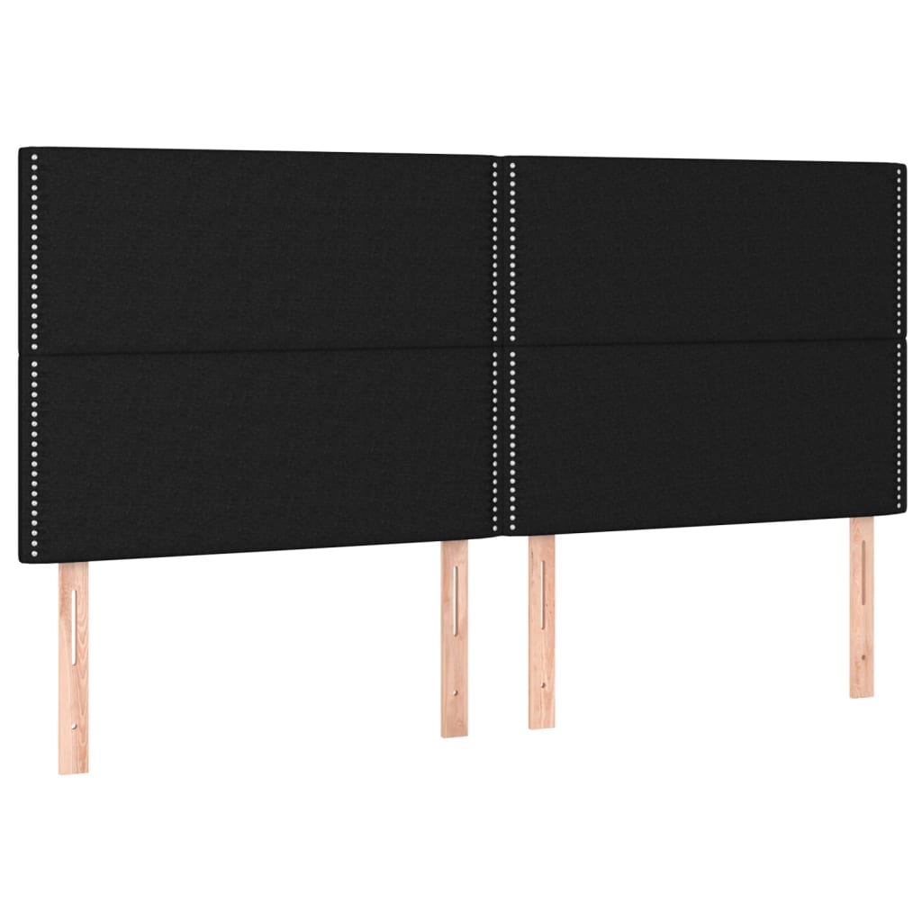 Lit à sommier tapissier avec matelas tissu noir 200x200 cm
