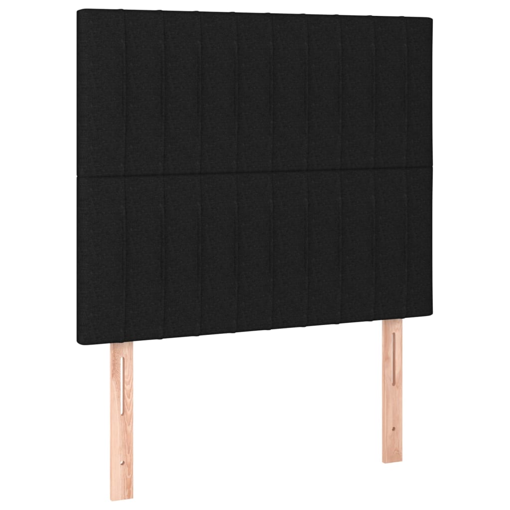 Lit à sommier tapissier avec matelas tissu noir 80x200 cm