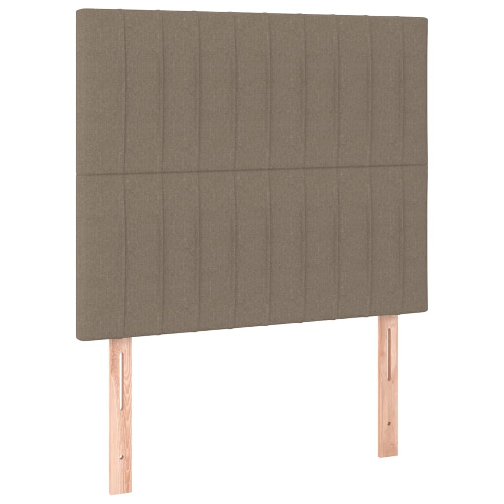 Lit sommier tapissier avec matelas tissu taupe 90x200 cm