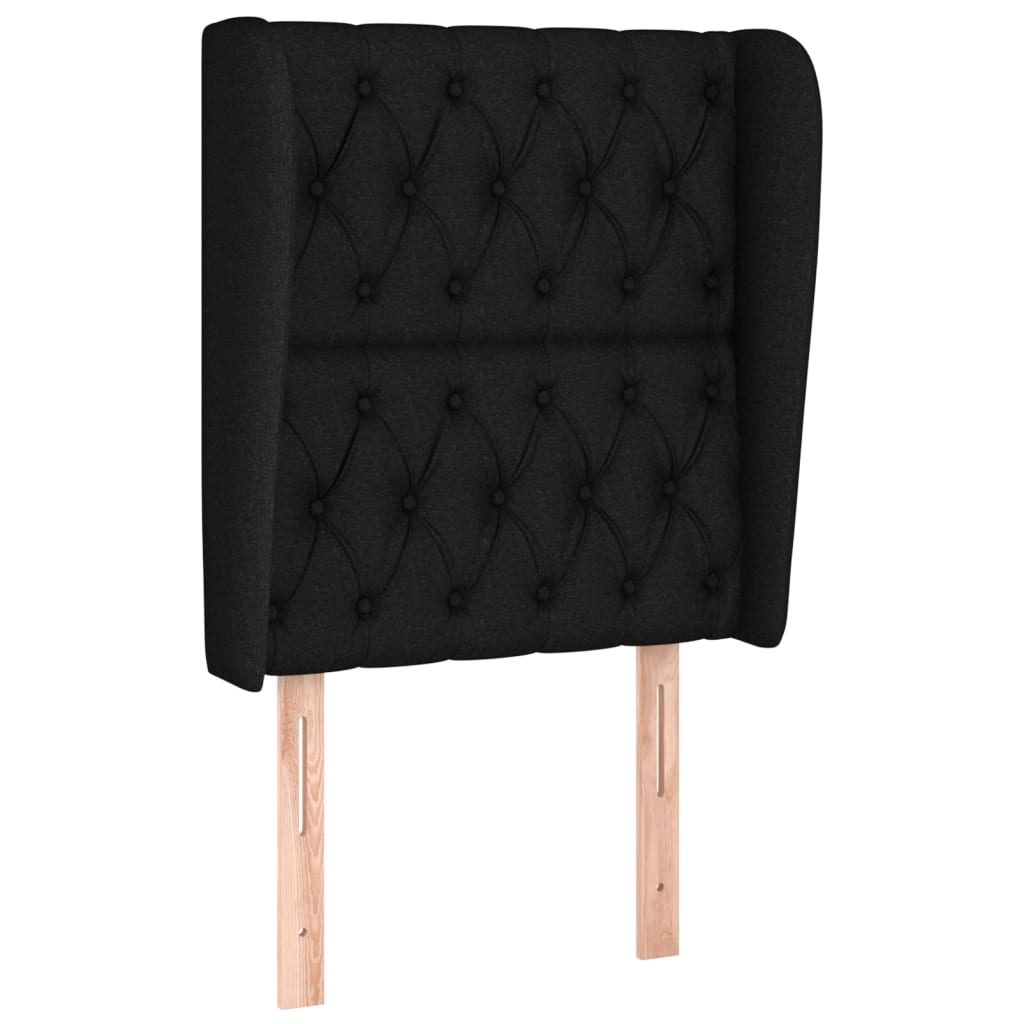 Lit à sommier tapissier avec matelas tissu noir 80x200 cm