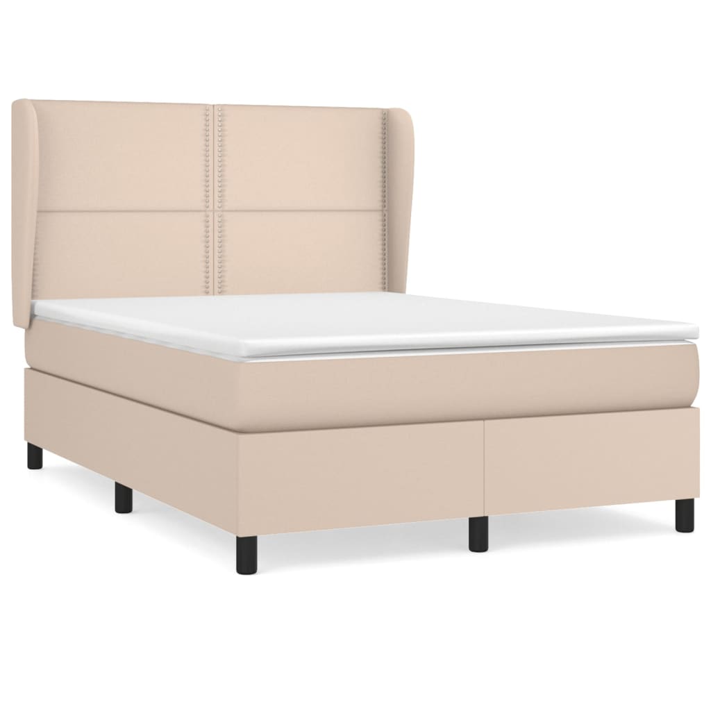 Matelas à sommier tapissier cappuccino-marron 140x200cm cuir artificiel