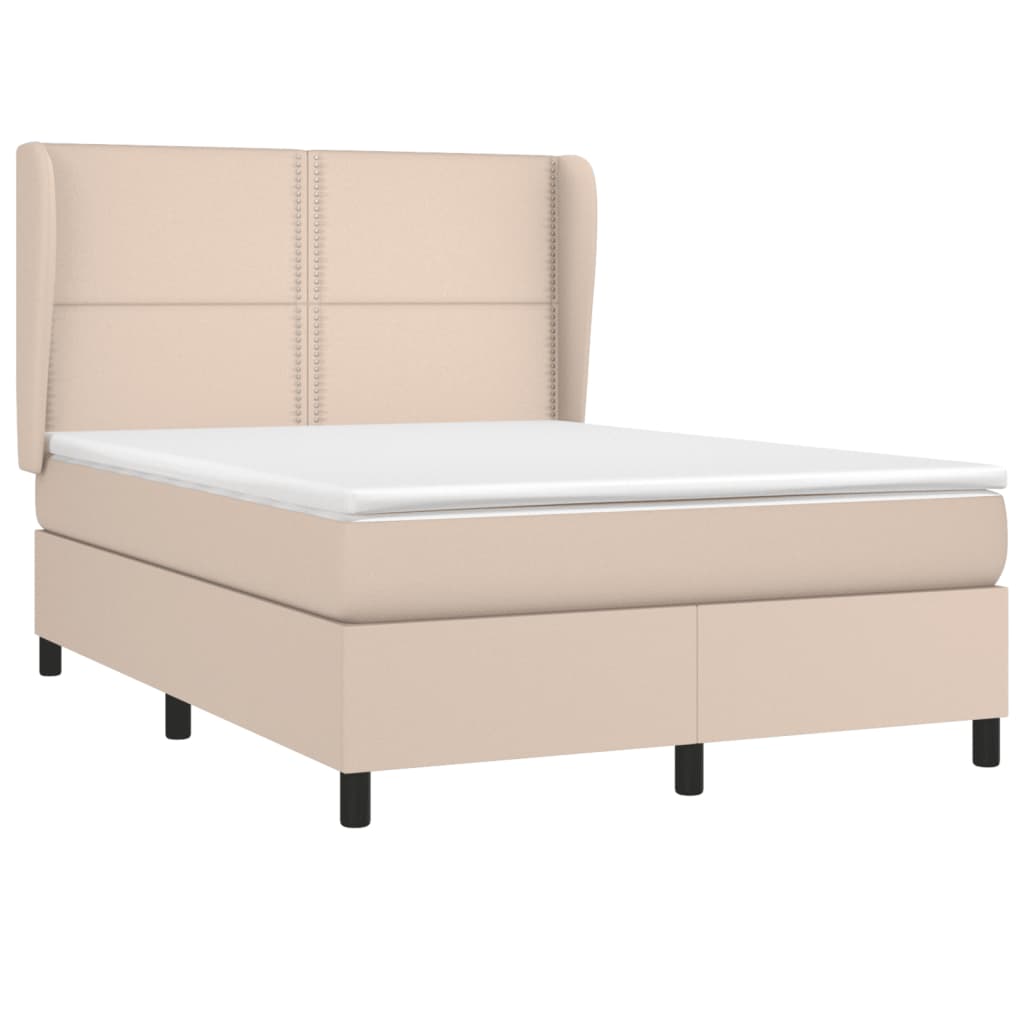 Matelas à sommier tapissier cappuccino-marron 140x200cm cuir artificiel
